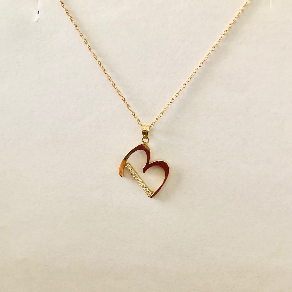 Letter B Initial Necklace Gold Filled